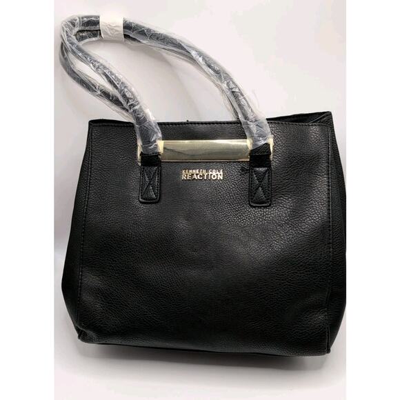 Kenneth Cole Reaction Leather Tote BRAND NEW Black Goodbar - Picture 1 of 7